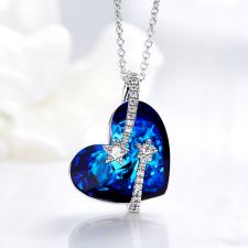 Бижута STAR HUG, Колие и обеци SWAROVSKI® Crystals в син цвят Bermuda Blue, GLORY Код ZD S070