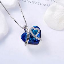 Магнетично Колие FOREVER LOVE с кристал SWAROVSKI® в син цвят Bermuda Blue, GLORY Код ZD N064
