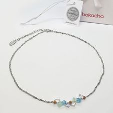 Колие чокър CANDY SEA с кристали SWAROVSKI®, синьо-зелен цвят, Код PR N717
