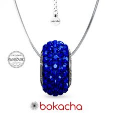 Колие ВЪЛШЕБНО НАМИГВАНЕ с талисман Swarovski® PAVE BEADS, Majestic Blue - Син, Неръждаема Стомана, Код PR N677