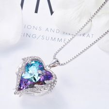 Колие WING of ANGEL с кристал SWAROVSKI® в пъстър розово-лилаво-син цвят Vitrail Light** VL, GLORY Код ZD N069