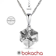 Колие с кристали Swarovski® CUBE 8мм Crystal, Бял цвят, Код PR N583A