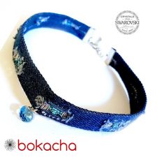 Чоукър колие Charming Choker Swarovski® RIVOLI 8мм Aquamarine AB - Светло син, Код PR N519