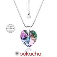 Колие с кристали Swarovski® HEART Vitrail Light** VL 14 мм, Лилаво-зелен цвят, Код PR N003 