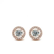 Обeци GOLD CIRCLE с 18К злато и Австрийски кристали, Zerga Brand, Код ZG E572
