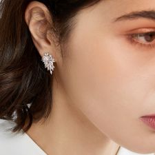 Луксозни Обеци МАРИЯНА с Кристални Цирконий, Zerga Brand LUX, Код ZG E005 FNO
