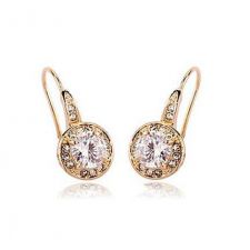 Обеци ПРИНЦЕС ГОЛД Swarovski Elements, колекция Zerga, розово златно покритие, ZG E029