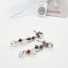 Обеци CANDY ELEGANCE с кристали Swarovski®, Бял цвят, Неръждаема Стомана, Код PR E694