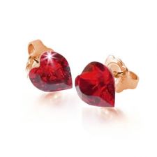 Бижута ANGEL HEART, Crystals from SWAROVSKI® в огнен червен цвят и розово злато, Колие и обеци, GLORY Код ZD S068