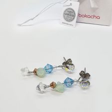 Обеци CANDY SEA с кристали Swarovski®, синьо-зелен цвят, Неръждаема Стомана, Код PR E693