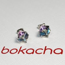 Сет Обеци с кристали Swarovski® CUBE и RIVOLI 8мм, 8мм и 6мм, Многоцветни, Код ZG PR S430