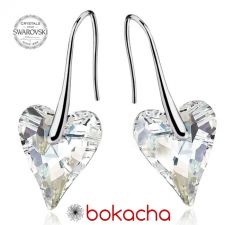 Обеци с кристали Swarovski® WILD HEART Crystal 12мм, Бял цвят Код PR E410