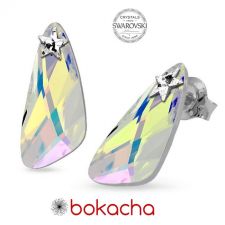 Обеци STAR, украсени с кристали Swarovski® WING 23мм Crystal Aurore Boreale** AB, Бял, Код PR E581