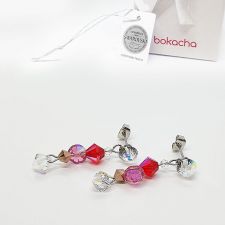 Обеци CANDY SWEET с кристали Swarovski®, розово-червен цвят, Неръждаема Стомана, Код PR E690