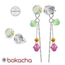 Обеци CANDY XIRIUS Rose с кристали Swarovski® Multi/ Crystal AB - Бял, Неръждаема Стомана, Код PR E591-L