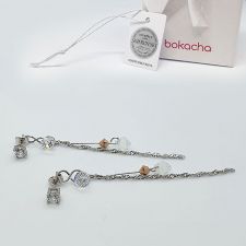 Обеци CANDY BICONE с кристали Swarovski®, Crystal, Бял, Неръждаема Стомана, Код PR E006-L