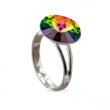 Пръстен с кристали Swarovski® RIVOLI Vitrail Medium** VM, Зелен цвят, Код PR R024A