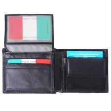 Портфейл Естествена Кожа БУВЕ, FLORENCE, черен цвят, Код FL PF019B2