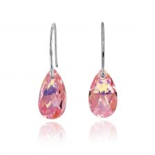 Обеци SWAROVSKI® PEAR DROP 16мм  Light Rose AB - Розов, Код PR E109