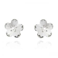 Обеци с кристали Swarovski® FLORAL Crystal , Бял, Код PR E203