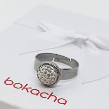 Пръстен с кристали Swarskovski® PAVE PURE 8мм Crystal - Бял цвят, Код PR R605
