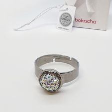 Пръстен с кристали Swarskovski® PAVE PURE 8мм Crystal Aurore Boreale** AB- Бял цвят, Код PR R607