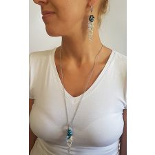 Колие с кристали Swarovski® BLUE PASSION Bermuda Blue BBL, Син цвят, Код PR N534