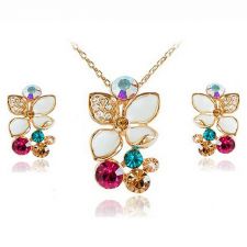 Бижута ПРОЛЕТНО УХАНИЕ с кристали Swarovski® и 18К Розово Злато, Колие и обеци, Zerga Brand ZG S008