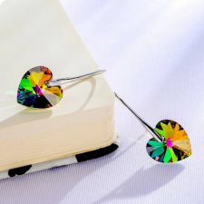 Обеци с кристали Swarovski® BIG HEART Vitrail Medium** VM 14 мм, Зелен, Код PR E034B