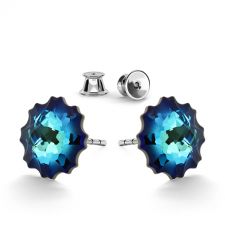 Обеци украсени със SWAROVSKI® JELLY FISH Bermuda Blue BBL, Син, Код PRFNS E587