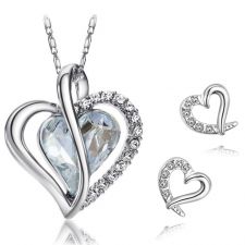 Бижута WHITE HEART IN LOVE, Колие и обеци SWAROVSKI® Crystals, GLORY Код ZD S060-W FNL