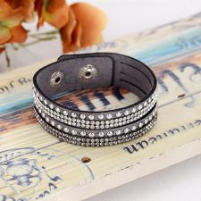Гривна БАРБАДОС с Австрийски кристали, сив цвят, Unique Boutique, UBFNO B150 
