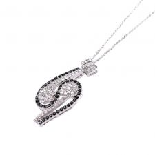 Колие КРИСТАЛИНА черно, с Austrian crystals и Родиево покритие, UB Unique Boutique, Код UB N161