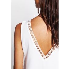 Дамска рокля VERO MODA с V-образен гръб, бял цвят, Размер M, Код DD0156