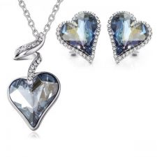 Колие и обеци HEART IN LOVE, Бижута GLORY SWAROVSKI® Crystals, Код ZD S019
