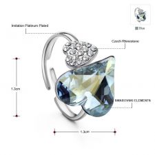 Елегантен Пръстен HEART IN LOVE, Регулируем размер, GLORY Swarovski Elements, Код ZD R001