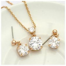 Колие и Обеци ЕРЕВАН, Swarovski Elements и 18К Розово Злато, Zerga Brand, Код: ZG S201