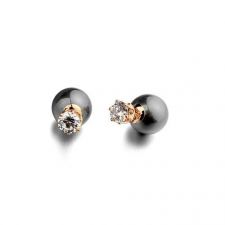 Интересни Обeци БУДАПЕЩА, 18К розово злато и Swarovski Elements, колекция Zerga Brand, Код ZG E100