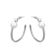 Обeци СПЕЦИЯ, 18К бяло злато и Swarovski Elements, колекция Zerga Brand, Код ZG E101
